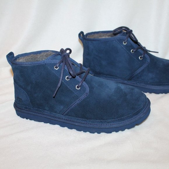 NIB‎ UGG MEN\'S NEUMEL SUEDE SHEARLING LINED CHUKKA WINTER BOOTS NAVY BLUE main image 8